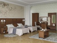 КАРЕЛИЯ (KARELIA): кровать + матрас + изголовье + тумба(2) + шкаф