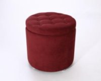 Пуф "Комо" с крышкой бордо (тк.VERONA bordo) 470х470х460