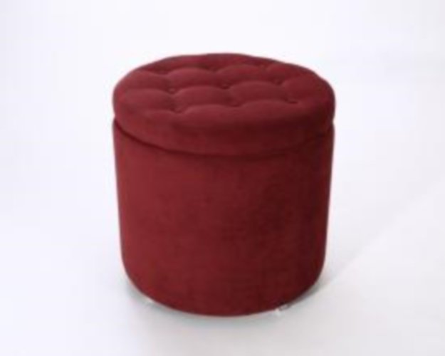 Пуф "Комо" с крышкой бордо (тк.VERONA bordo) 470х470х460