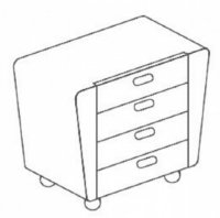 Vanity Тумба выкатная 4-ящичная с замком 75x88x70