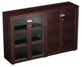 Премьер Шкаф для документов средний комбинированный 186x46x121