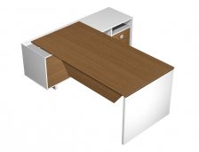 Vito Стол руководителя прямой на опорной тумбе с ящиками (правый) 206x180x76