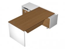 Vito Стол руководителя прямой на опорной тумбе с ящиками (левый) 206x180x76
