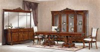 Глория (Витрина 4-х дверная 2810х550х2290+комод с зеркалом 2200х530х960+стол обеденный  2400(3000)х1200х800