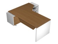 Vito Стол руководителя эргономичный правый с экраном на опорной тумбе 206x180x76