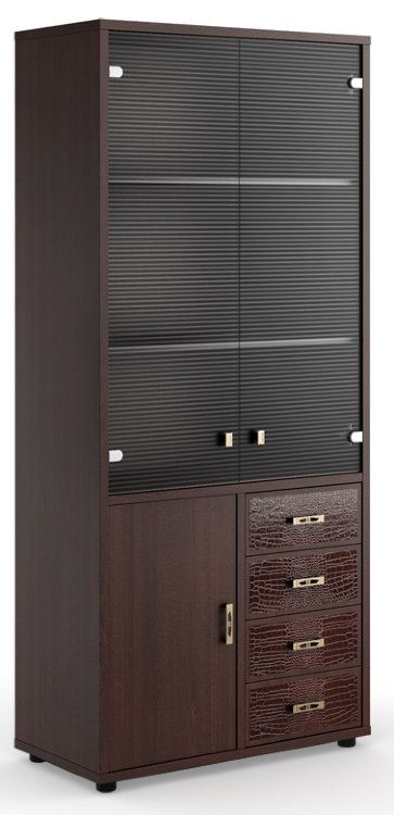 TORINO Шкаф для бумаг с кожаными вставками 89x45x190