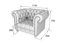 Кресло Честер 1150 х 930 х 750