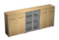 REVENTON Шкаф комбинированный средний(закрытый - стекло - закрытый) 274x46x12