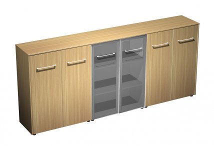 REVENTON Шкаф комбинированный средний(закрытый - стекло - закрытый) 274x46x12