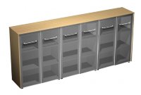 REVENTON Шкаф для документов со стеклянными дверьми (стенка из 3 шкафов) 274x46x120  