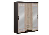 Шкаф-купе ШК-1 с зеркалом и ящиками венге/дуб сонома 1700*600*2100